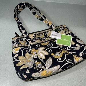 Vera Bradley Little Betsy Tote Shoulder Bag Purse Yellow Bird Retired Tags